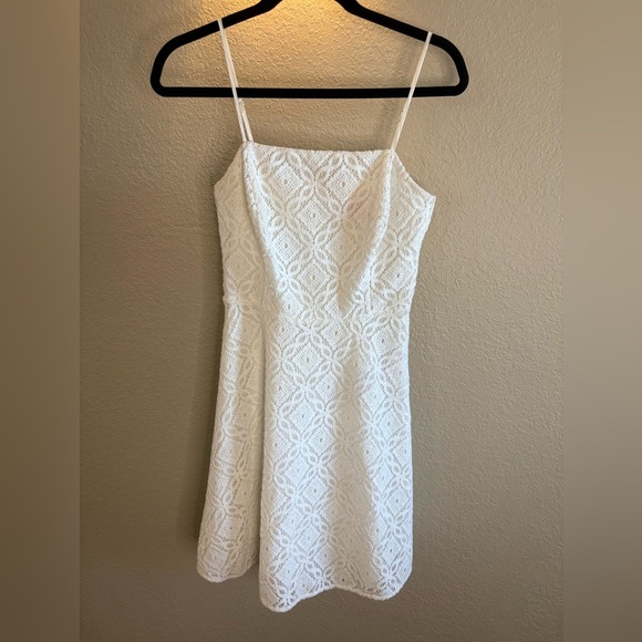 Lilly Pulitzer White Jennifer Lace/ Spaghetti Strap Mini Dress/ Size XS - Picture 1 of 9
